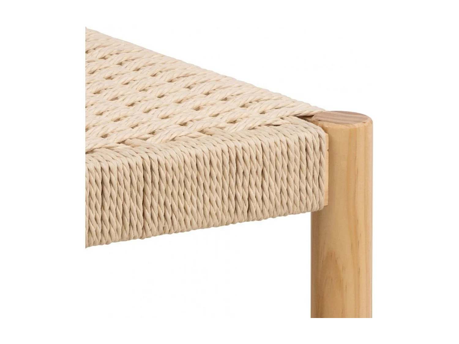 Tabouret en bois et assise tressée L80 - THEO