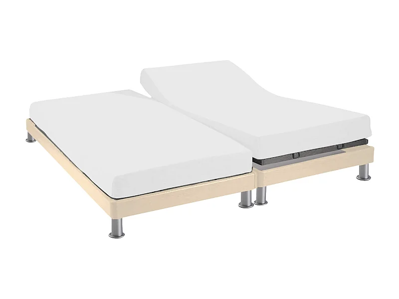 Protège matelas anti-acariens Microstop molleton imperméable - bonnet 27 cm TPR pour sommier articulé 2x80x200