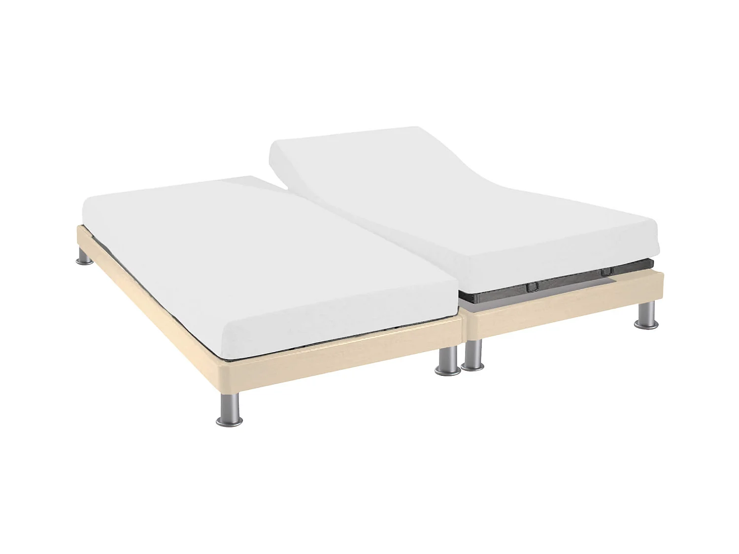 Protège matelas anti-acariens Microstop molleton imperméable - bonnet 27 cm TPR pour sommier articulé 2x80x200