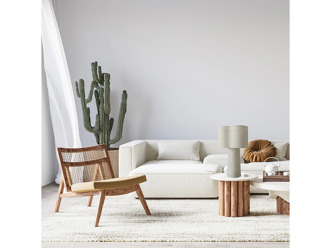 Lampe à pose en lin naturel organique