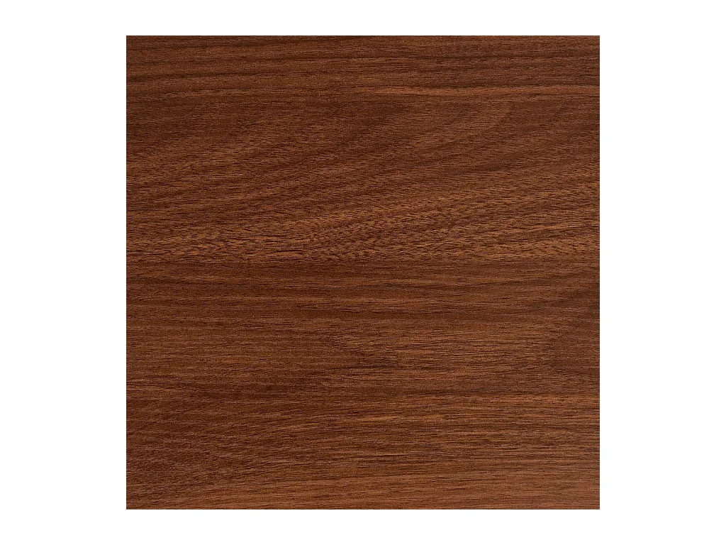 Table basse ovale pieds chromé et effet bois de noyer