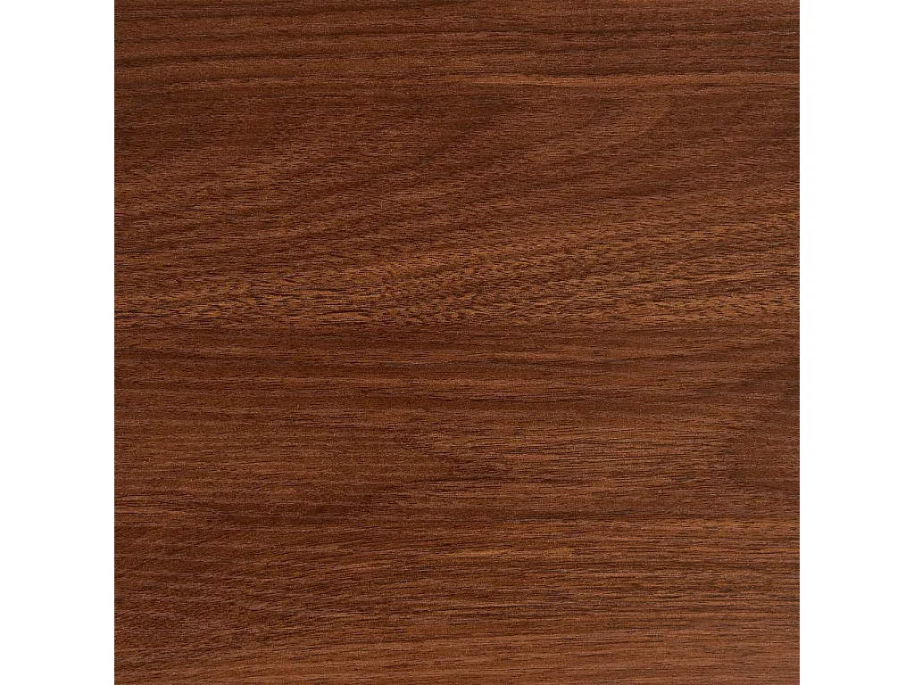 Table basse ovale pieds chromé et effet bois de noyer