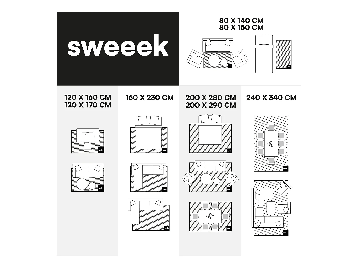 Tapis intérieur shaggy motifs géométriques circulaires beige. marron. noir 120 x 160 cm - Pitt