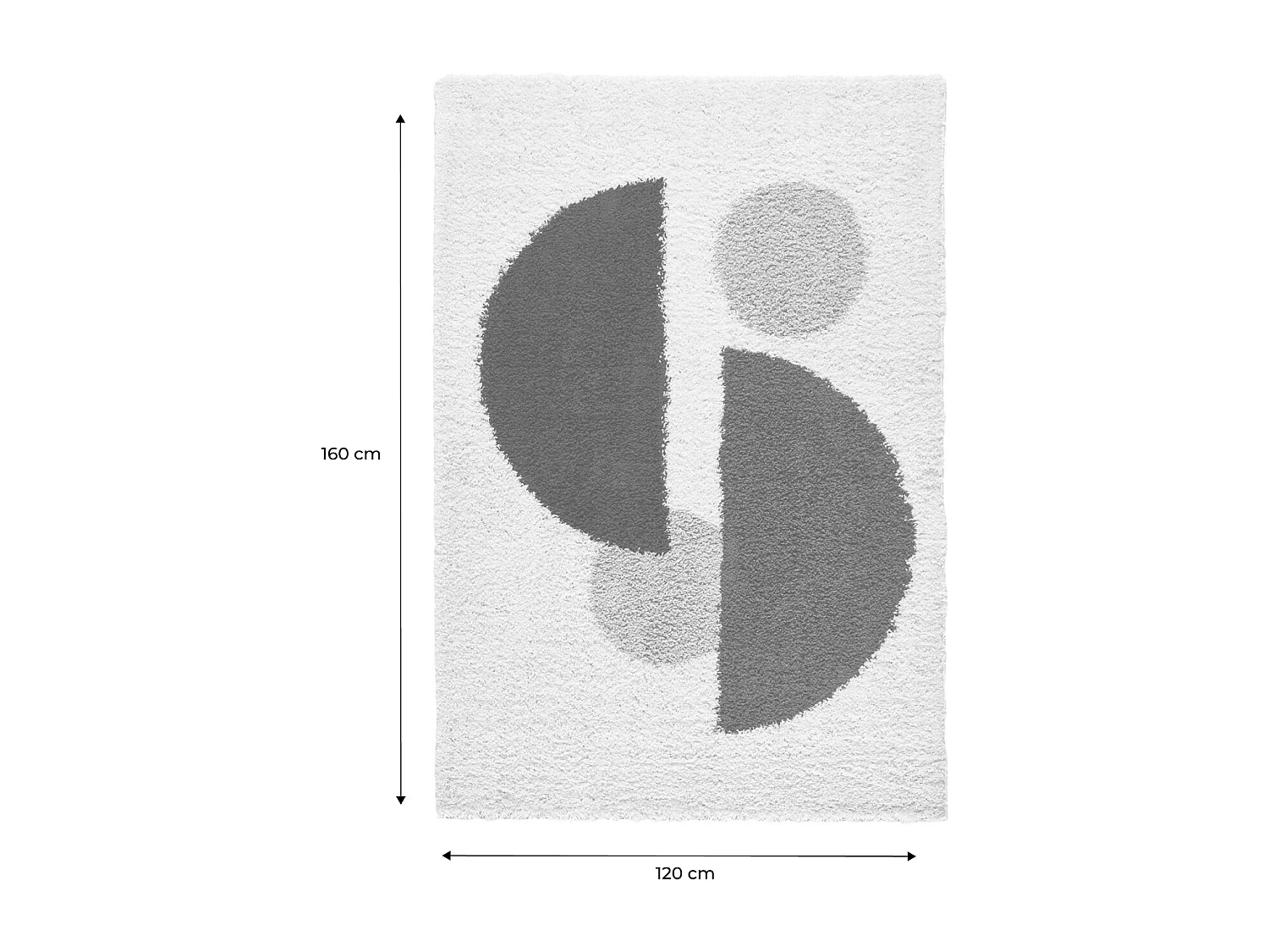 Tappeto interno shaggy motivi circolari beige, marrone, nero