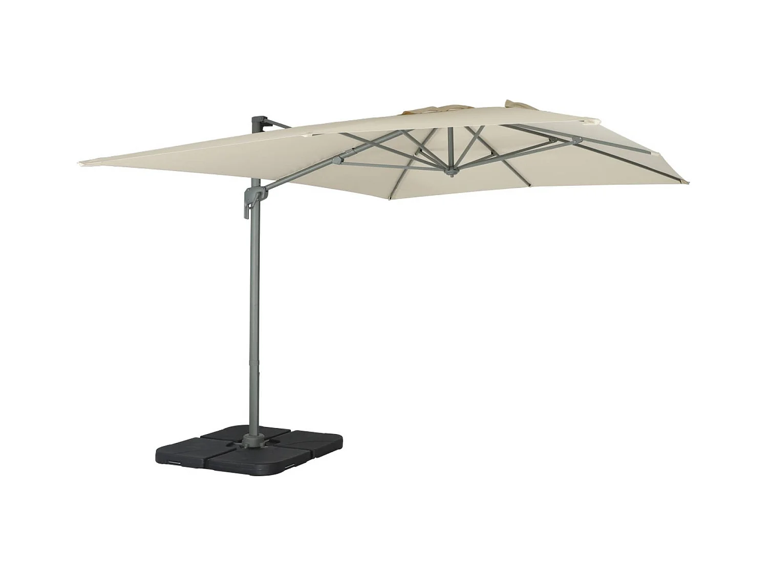 Parasol déporté rectangulaire 3x4m – Antibes – écru – parasol déporté. inclinable. rabattable et rotatif à 360°