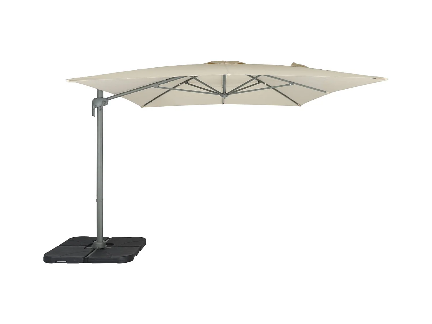 Parasol déporté rectangulaire 3x4m – Antibes – écru – parasol déporté. inclinable. rabattable et rotatif à 360°