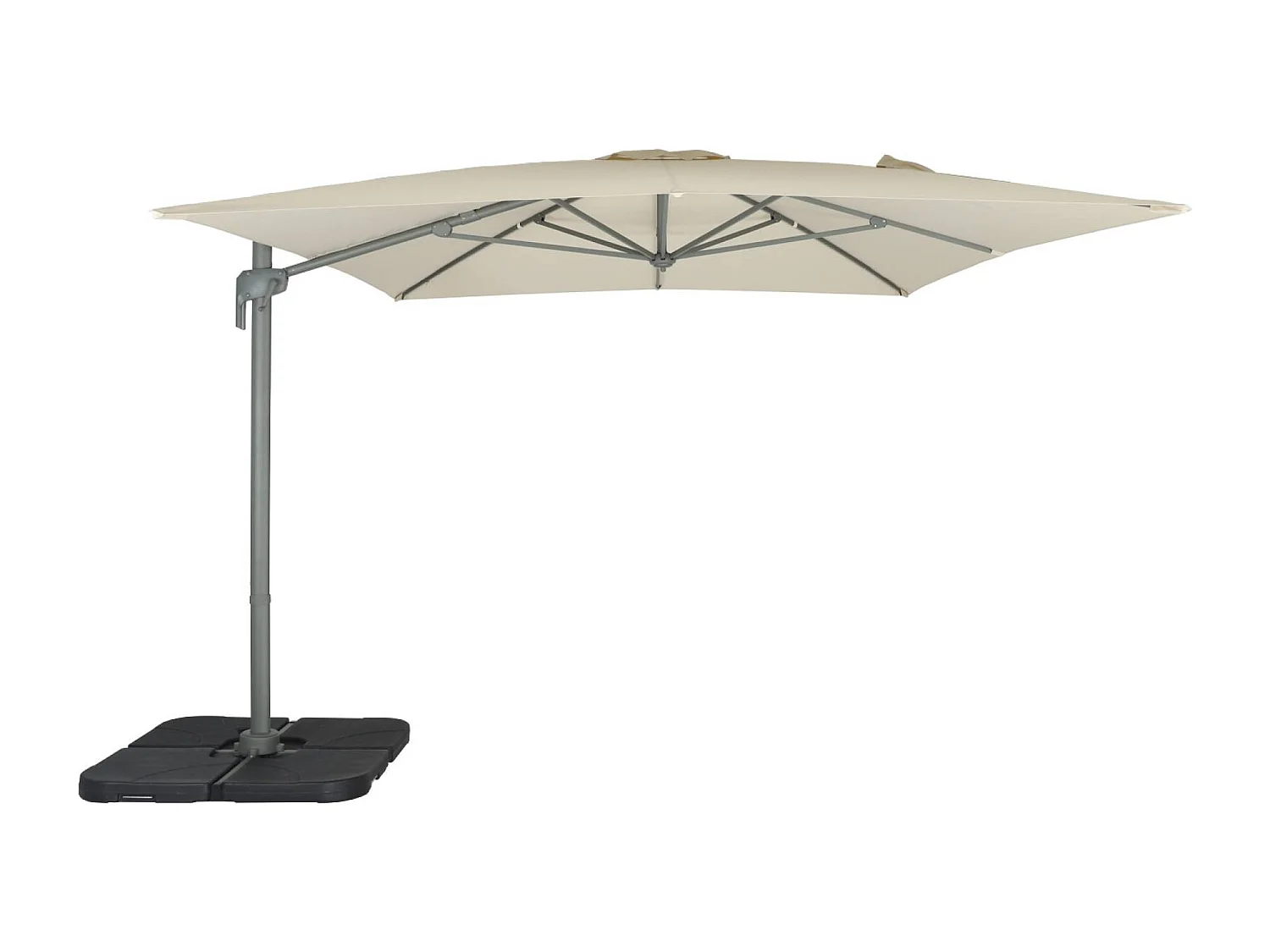 Parasol déporté rectangulaire 3x4m – Antibes – écru – parasol déporté. inclinable. rabattable et rotatif à 360°