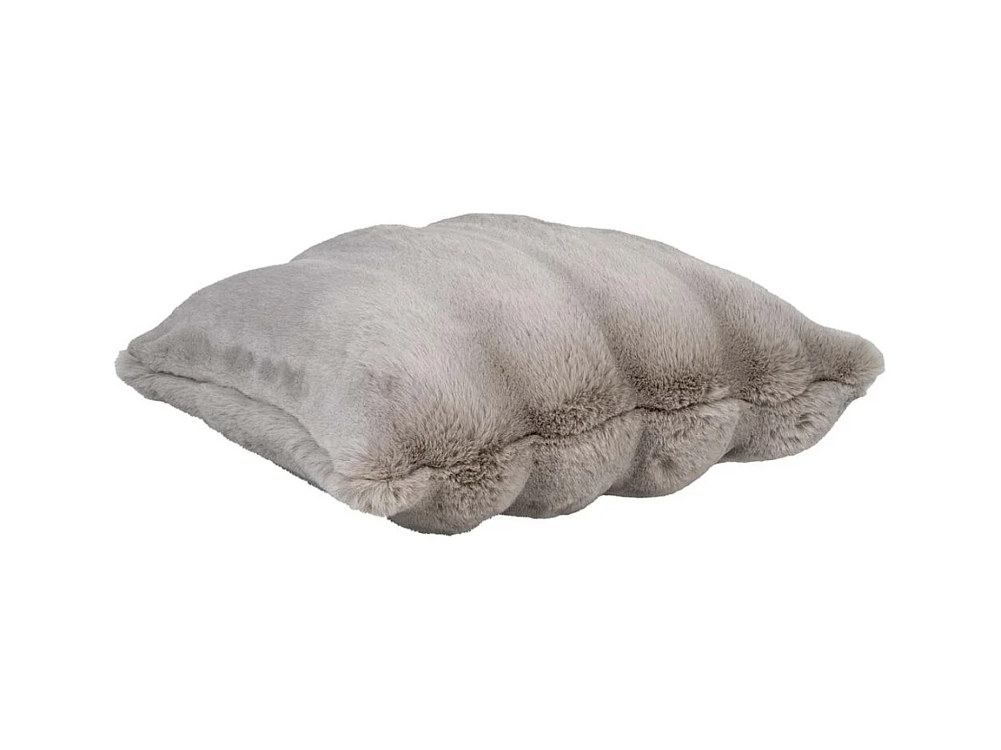 Galena oreiller 45x45cm imitation fourrure beige.