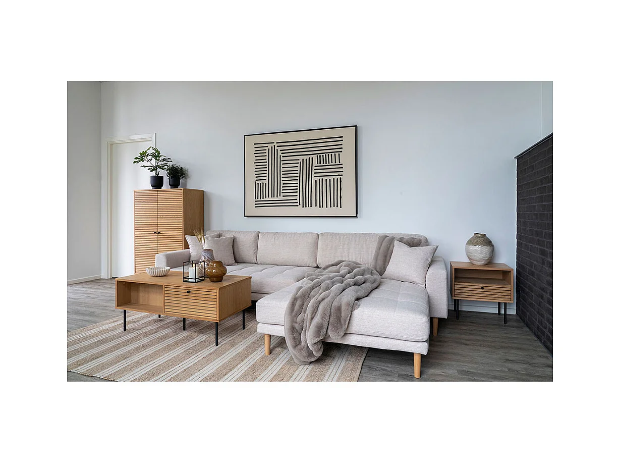 Galena oreiller 45x45cm imitation fourrure beige.