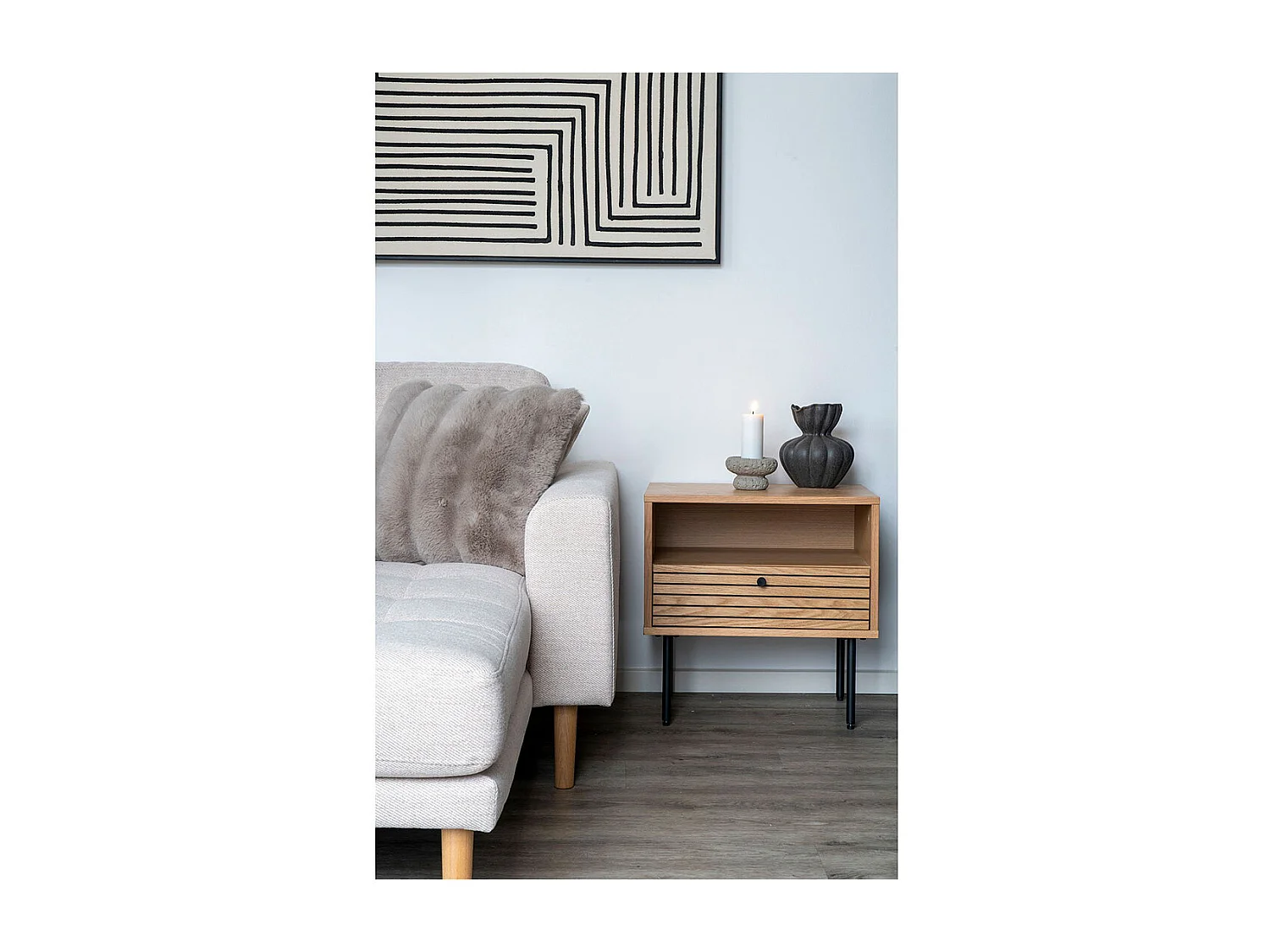 Galena Kussen 45x45cm geïmiteerd vel beige.