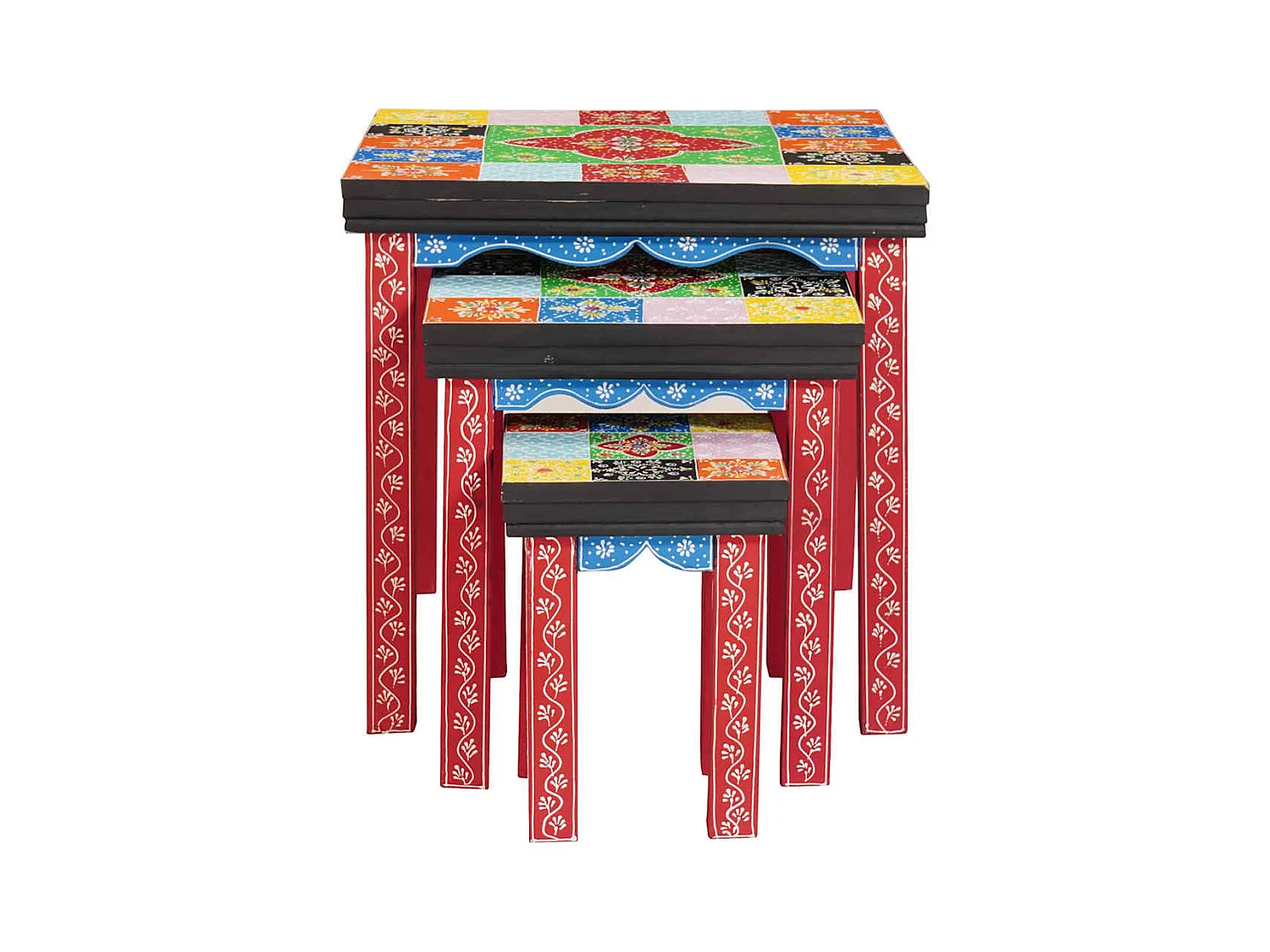 Table Gigogne Marron 50 x 50 x 50 cm Bois de manguier massif