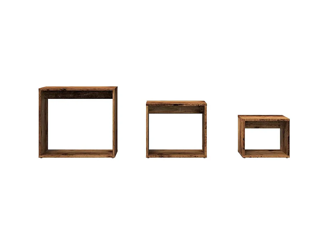 Tables gigognes 3 pièces vieux bois bois d'ingénierie