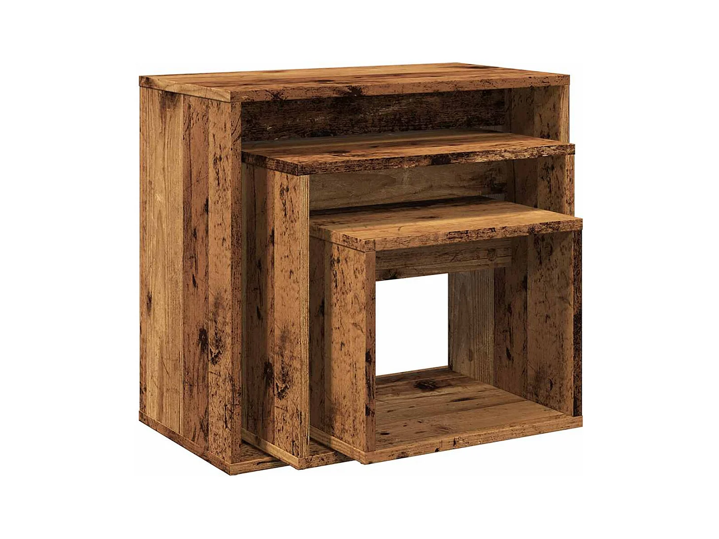 Tables gigognes 3 pièces vieux bois bois d'ingénierie