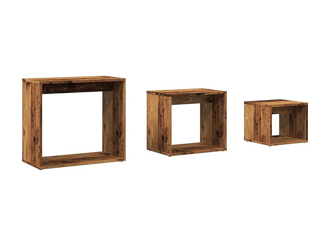 Tables gigognes 3 pièces vieux bois bois d'ingénierie
