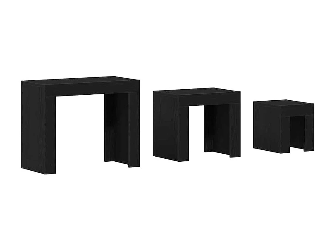 Mesa Nido 3 piezas Roble negro 61 x 30 x 50 cm