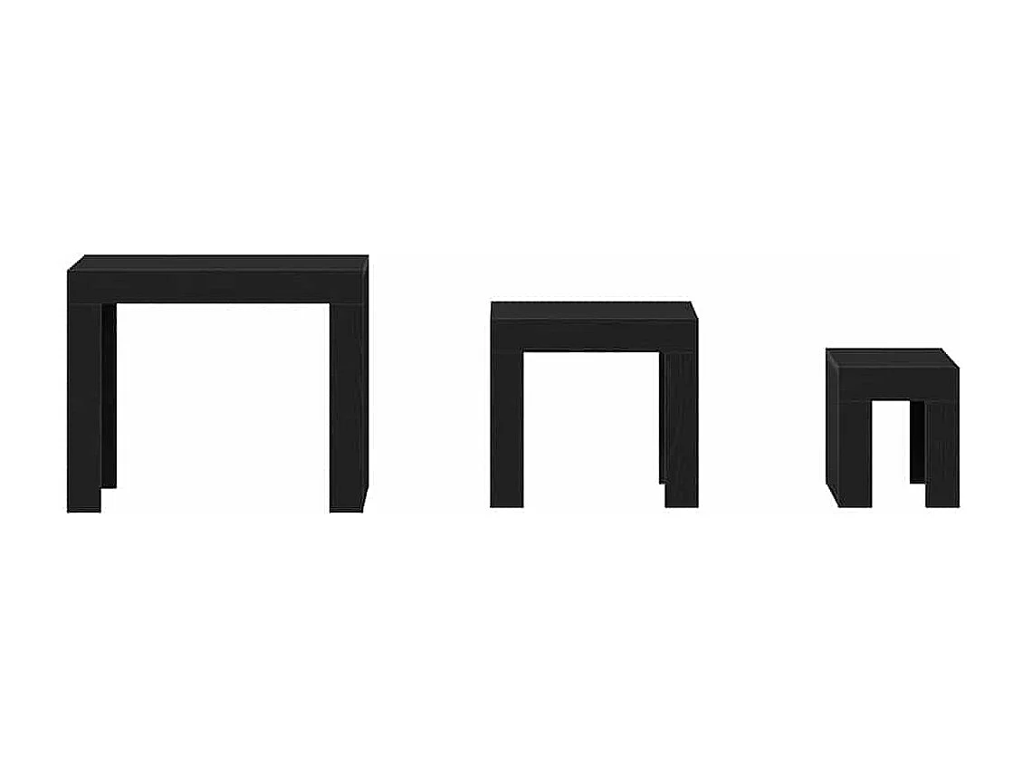 Mesa Nido 3 piezas Roble negro 61 x 30 x 50 cm