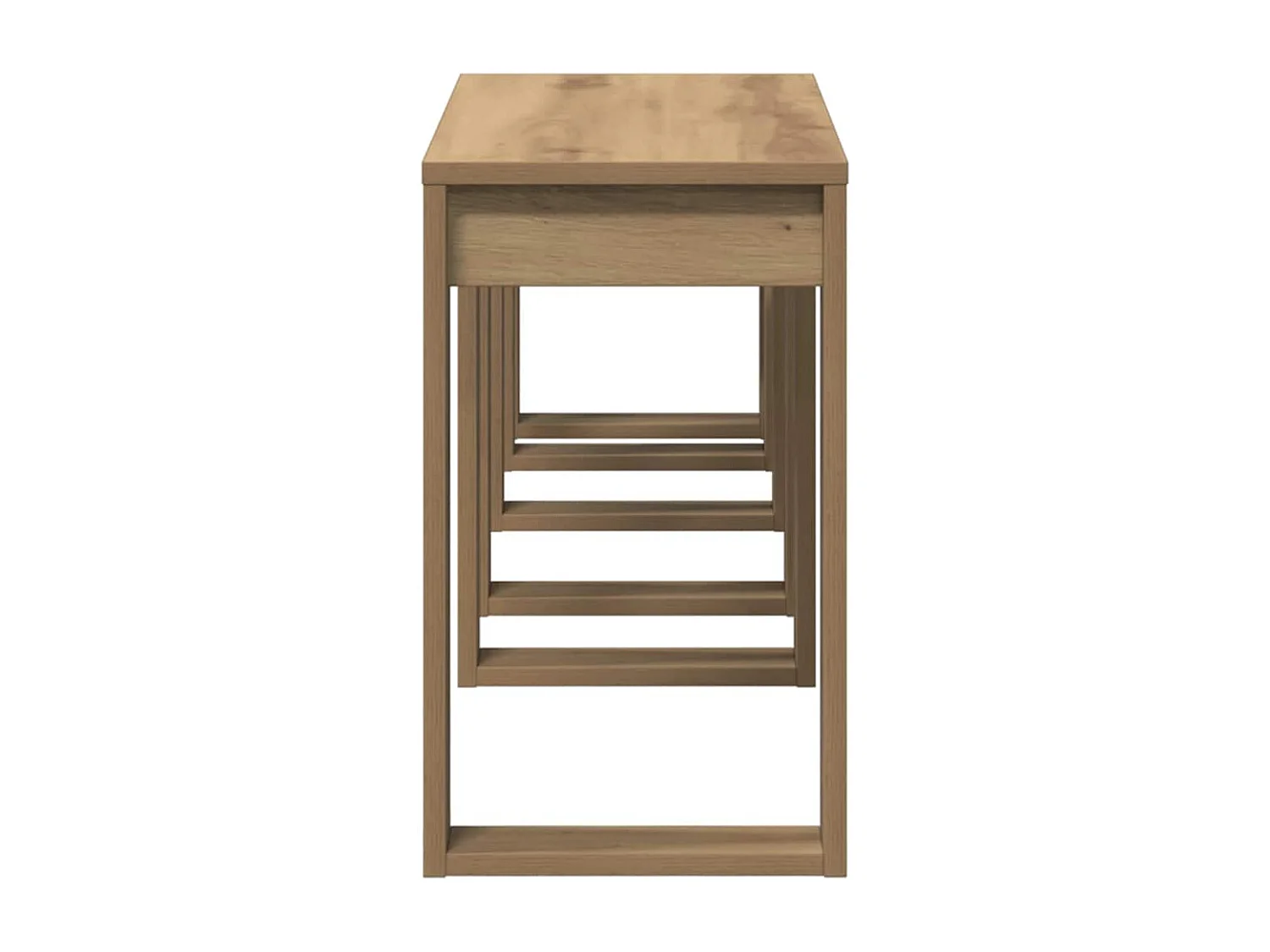 Mesas apilables 3 uds madera de ingeniería roble artisan