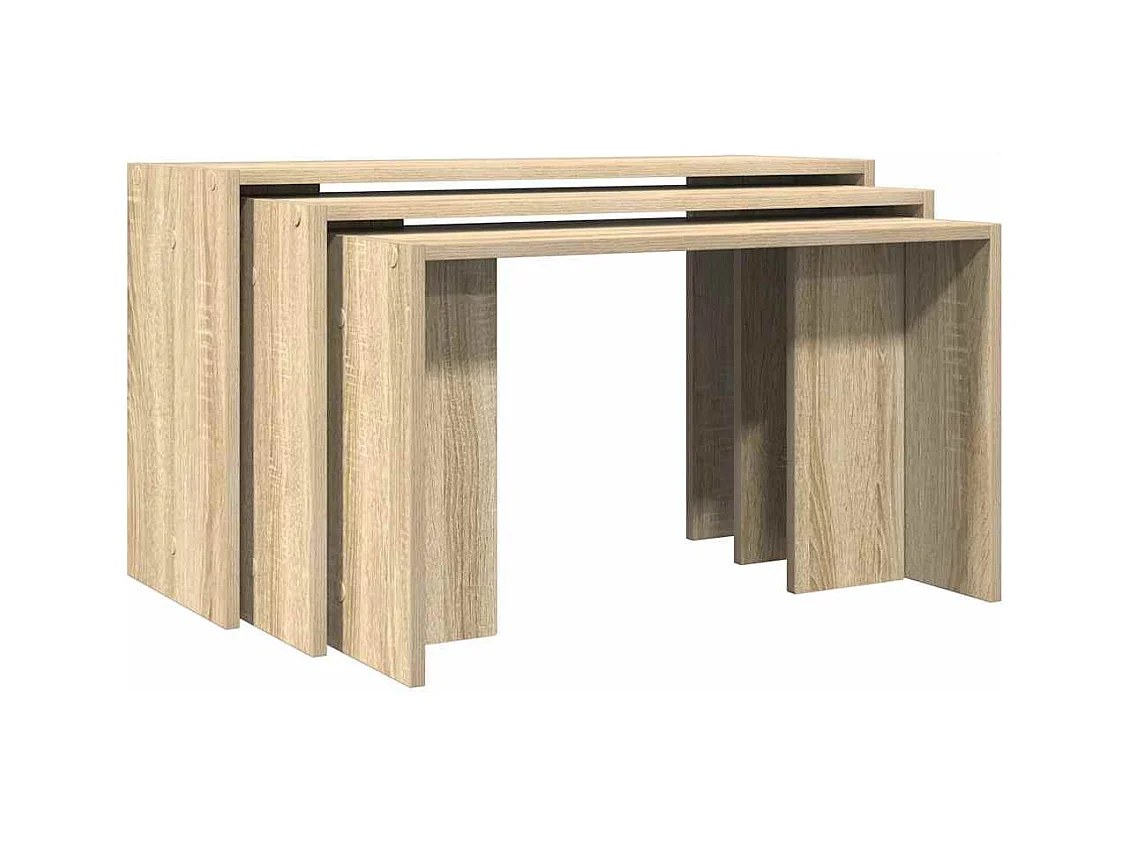 Tables gigognes 3 pièces chêne sonoma bois d'ingénierie