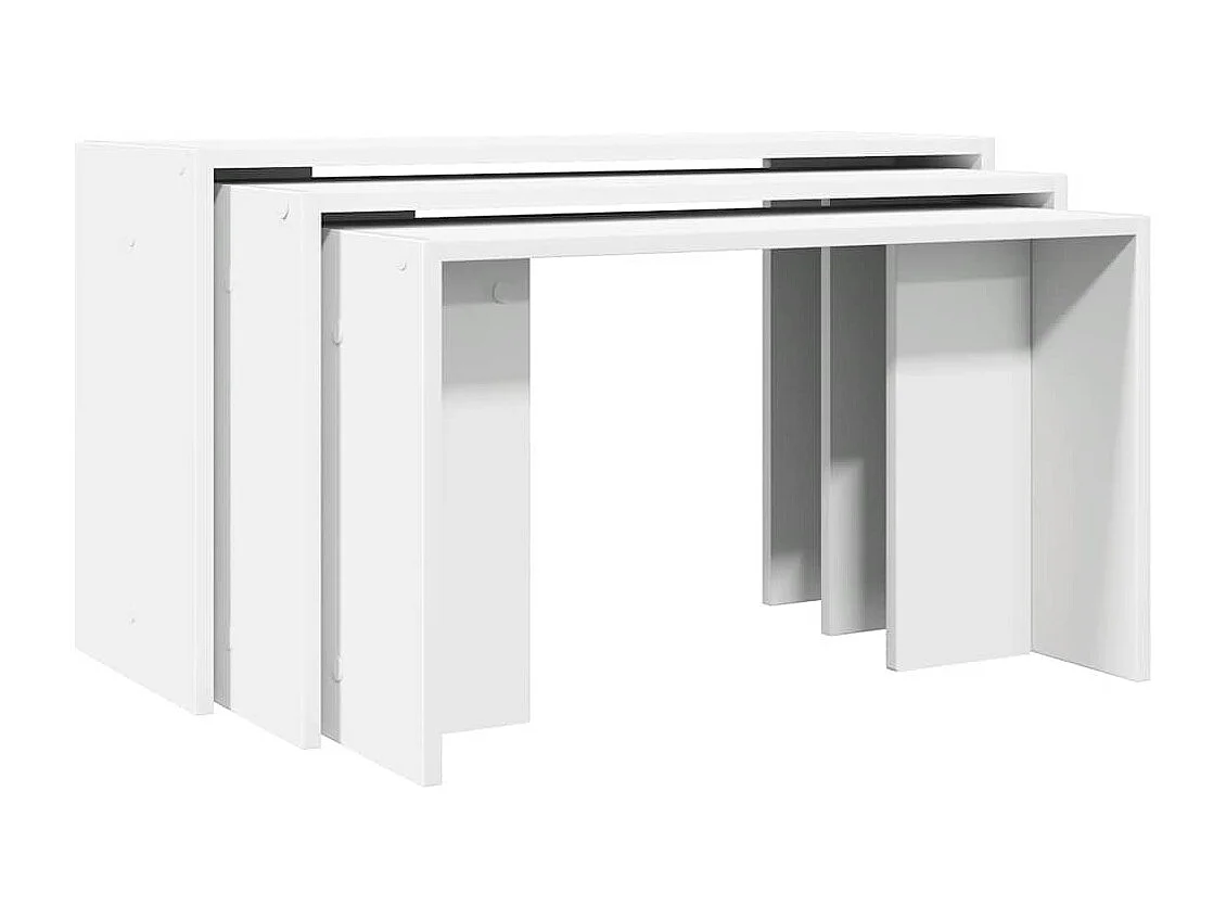 Tables gigognes 3 pièces blanc bois d'ingénierie