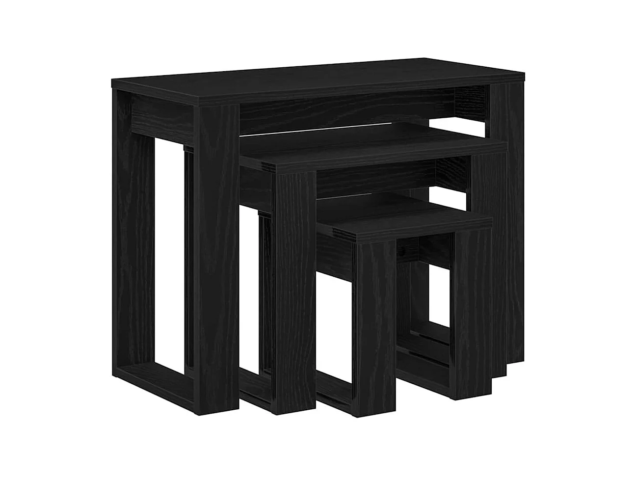 Table Gigogne 3 pièces Chêne noir 61 x 28 x 47 cm