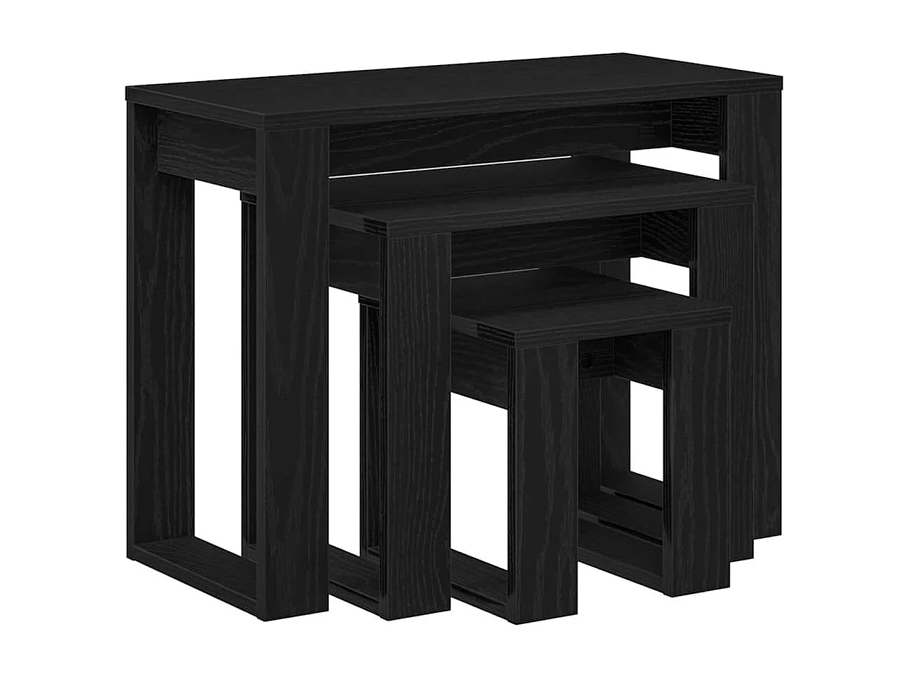 Table Gigogne 3 pièces Chêne noir 61 x 28 x 47 cm