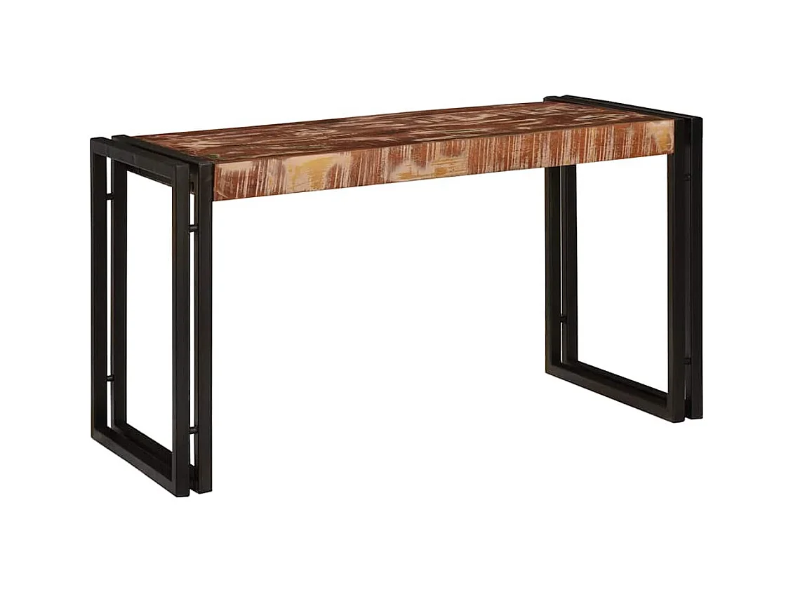 Table Gigogne 3 pièces Marron et noir bois de récupération massif