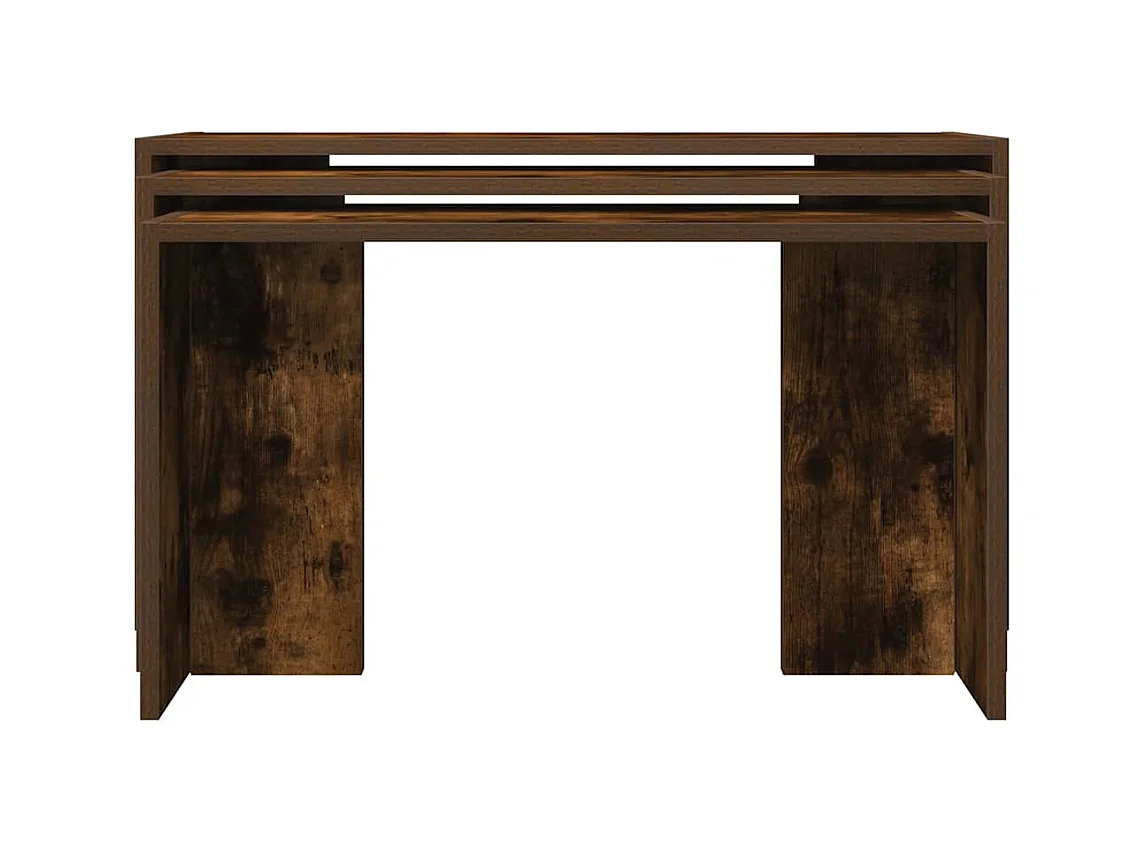 Tables gigognes 3 pièces chêne fumé bois d'ingénierie