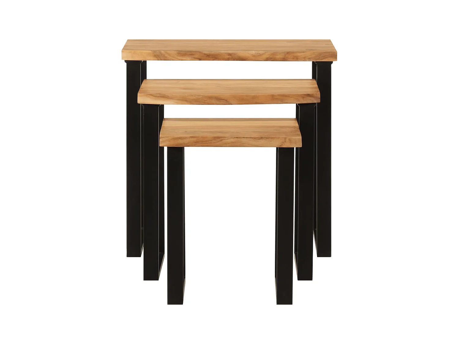 Tables gigognes 3 pièces avec bord vivant bois massif d'acacia