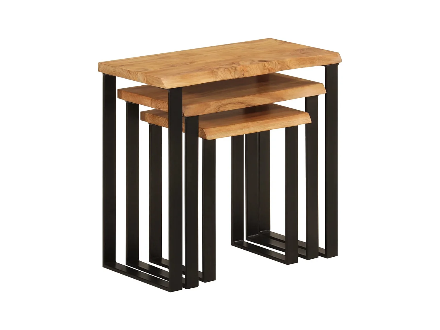 Tables gigognes 3 pièces avec bord vivant bois massif d'acacia