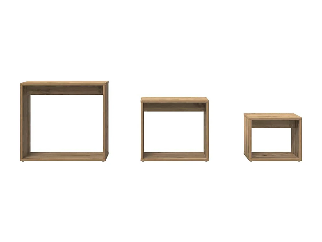 Tables gigognes 3 pièces chêne artisanal bois d'ingénierie
