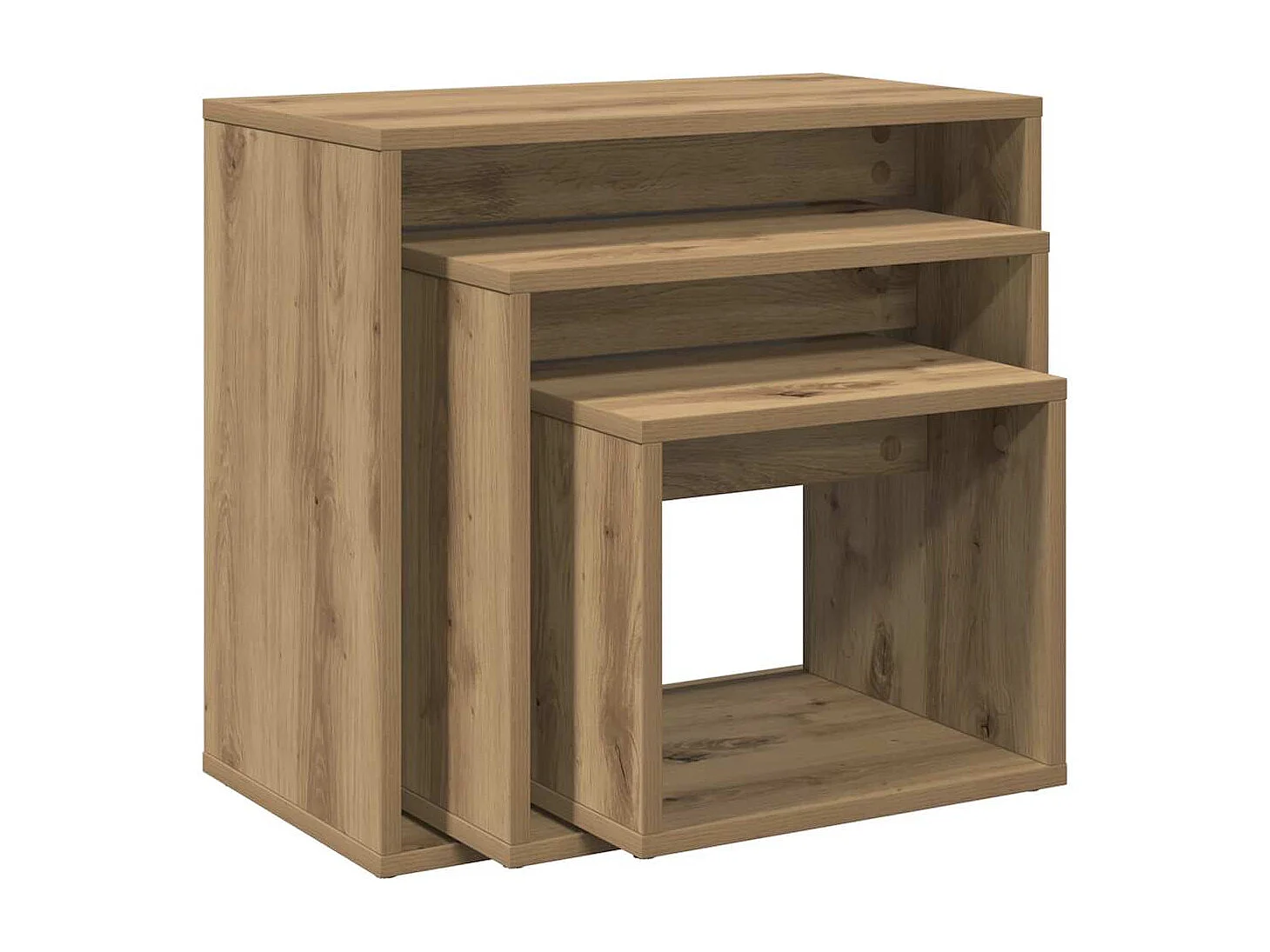 Tables gigognes 3 pièces chêne artisanal bois d'ingénierie