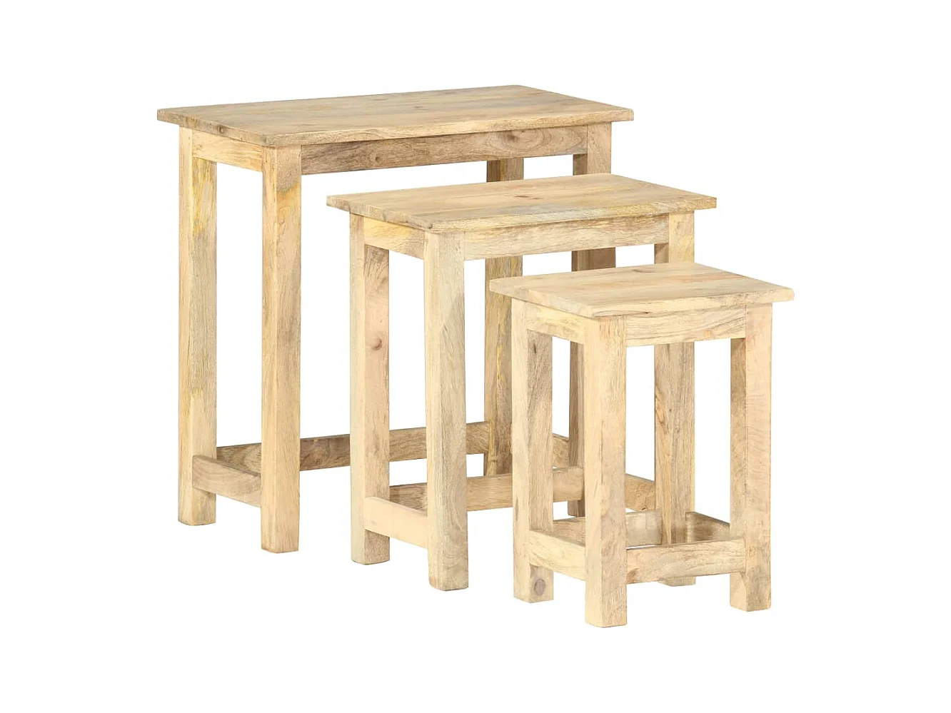 Tables gigognes 3 pièces Bois solide de manguier