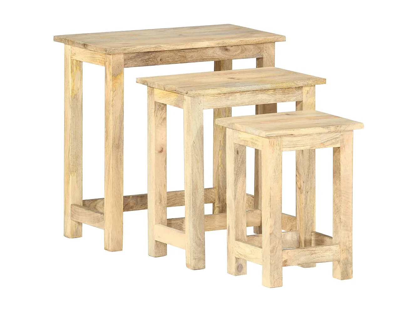 Tables gigognes 3 pièces Bois solide de manguier