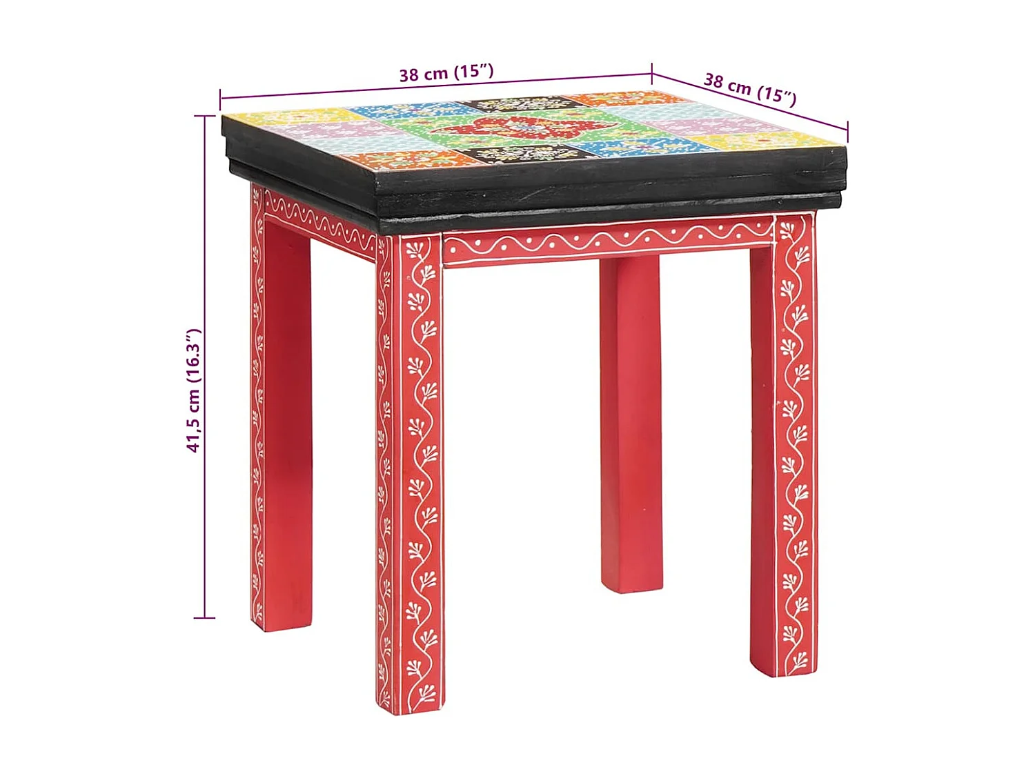 Table Gigogne Marron 38 x 38 x 41,5 cm Bois de manguier massif