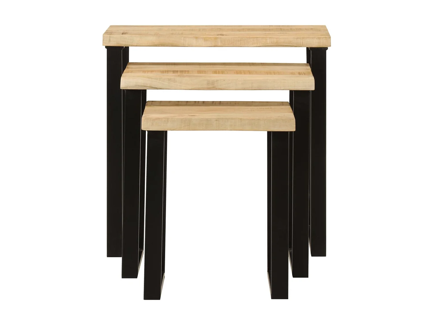 Tables gigognes 3 pièces avec bord vivant bois de manguier massif