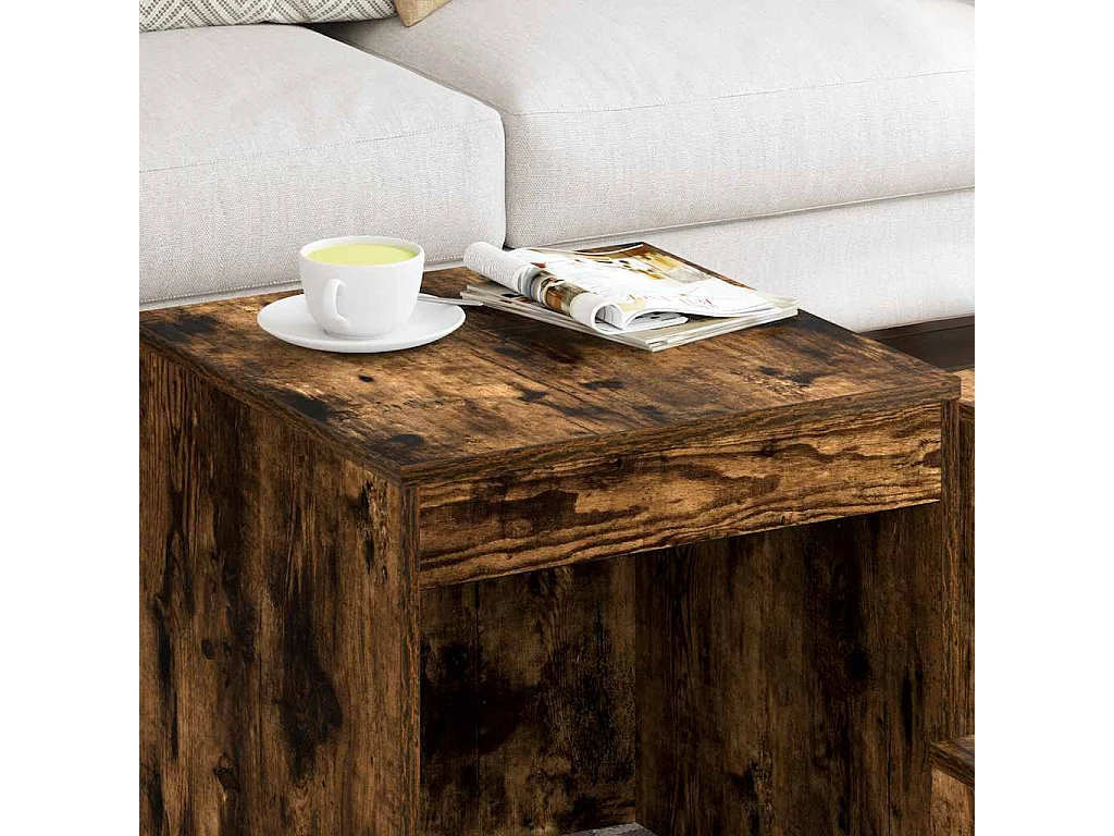 Tables gigognes 3 pièces Chêne fumé Bois d'ingénierie