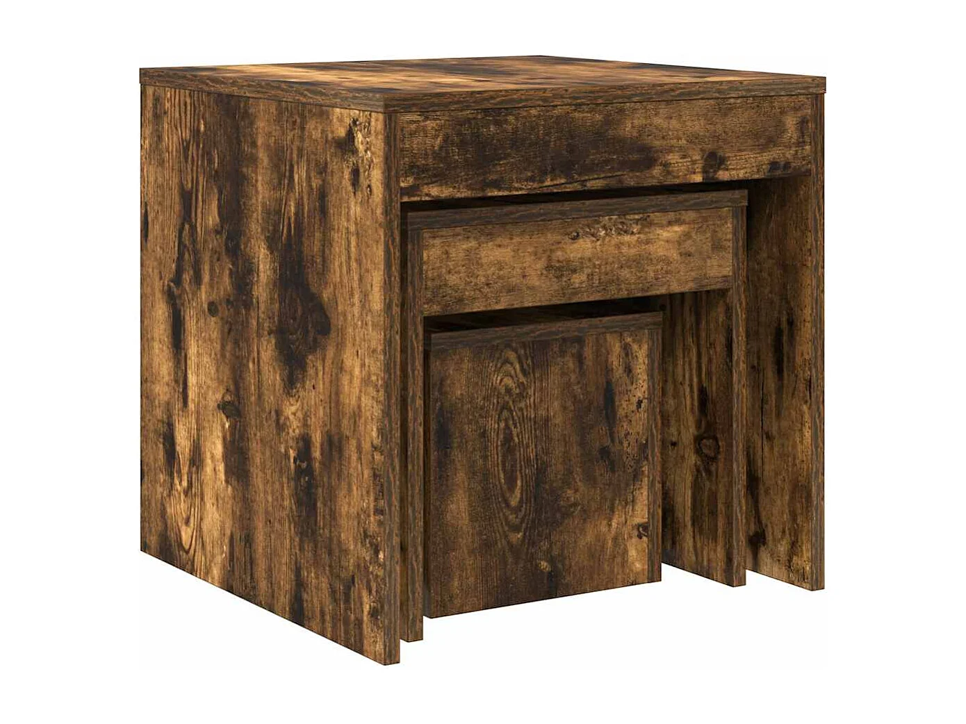 Tables gigognes 3 pièces Chêne fumé Bois d'ingénierie