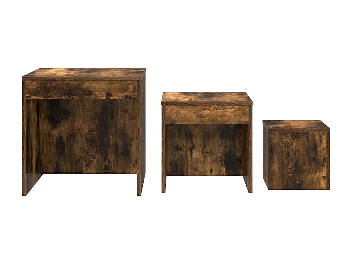 Tables gigognes 3 pièces Chêne fumé Bois d'ingénierie