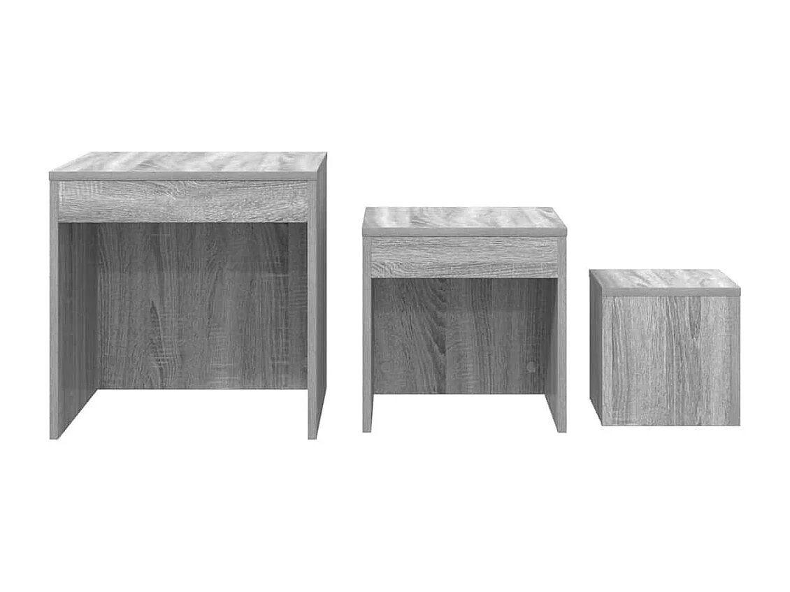 Tables gigognes 3 pièces Sonoma gris Bois d'ingénierie