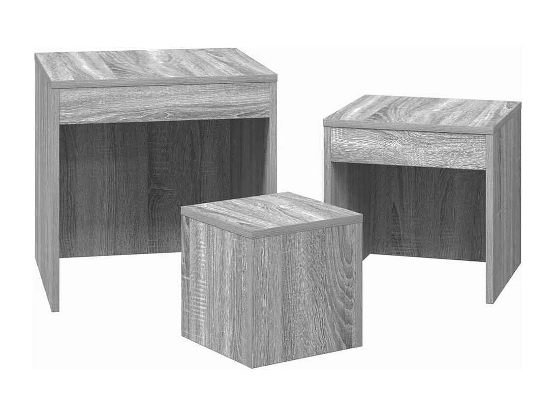 Tables gigognes 3 pièces Sonoma gris Bois d'ingénierie