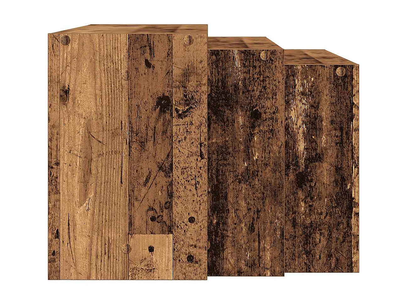 Tables gigognes 3 pièces vieux bois bois d'ingénierie