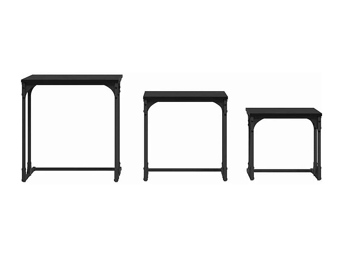 Mesa de Café Nido 3 piezas Roble negro 50.5 x 35 x 53 cm