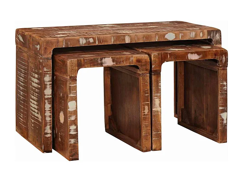 Mesas Nido madera maciza reciclada