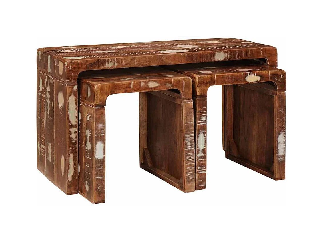 Tables gigognes bois de récupération massif