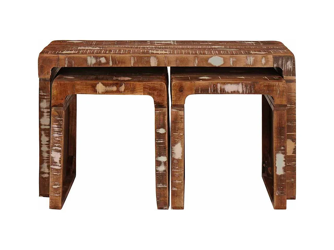 Tables gigognes bois de récupération massif