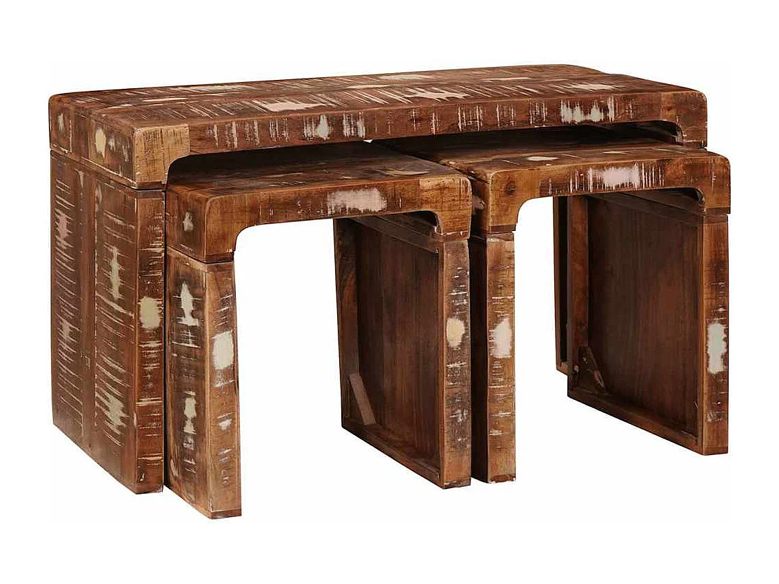 Tables gigognes bois de récupération massif