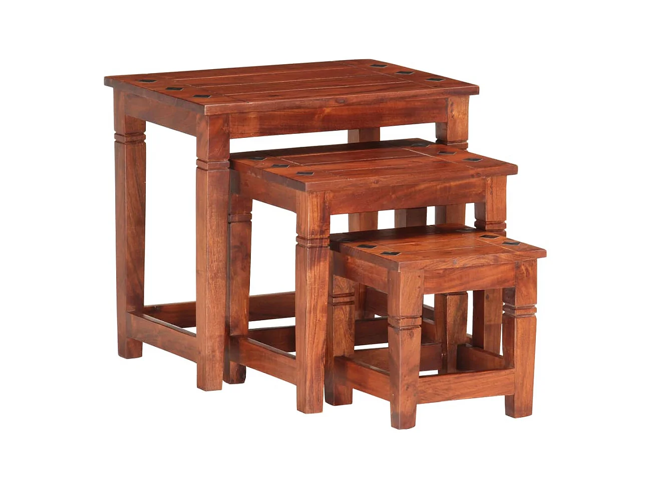 Tables gigognes 3 pièces Bois d'acacia massif