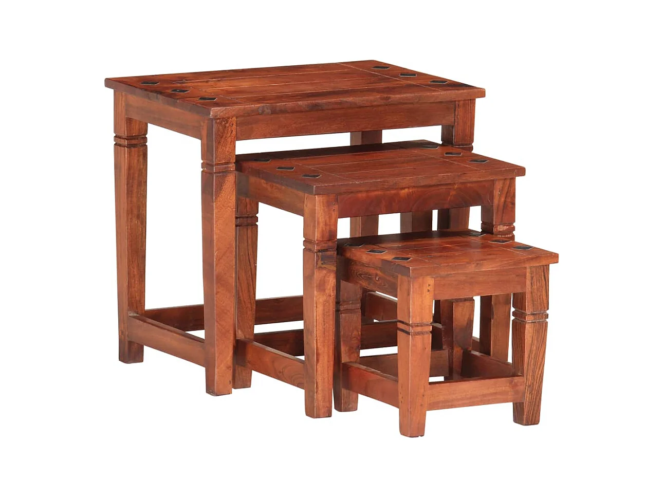 Tables gigognes 3 pièces Bois d'acacia massif