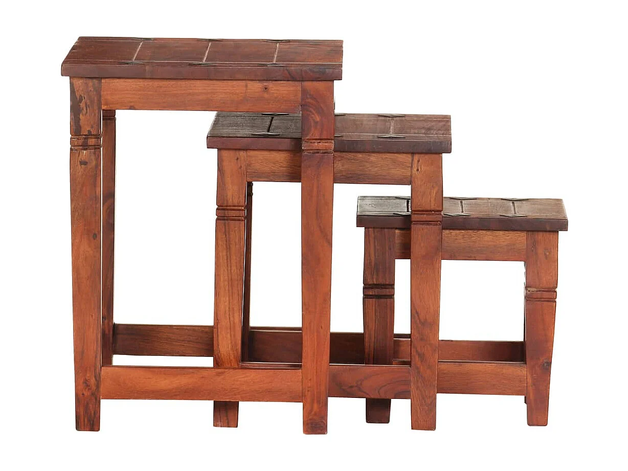 Tables gigognes 3 pièces Bois d'acacia massif