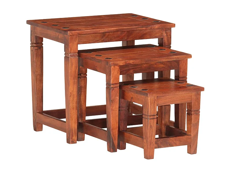 Tables gigognes 3 pièces Bois d'acacia massif